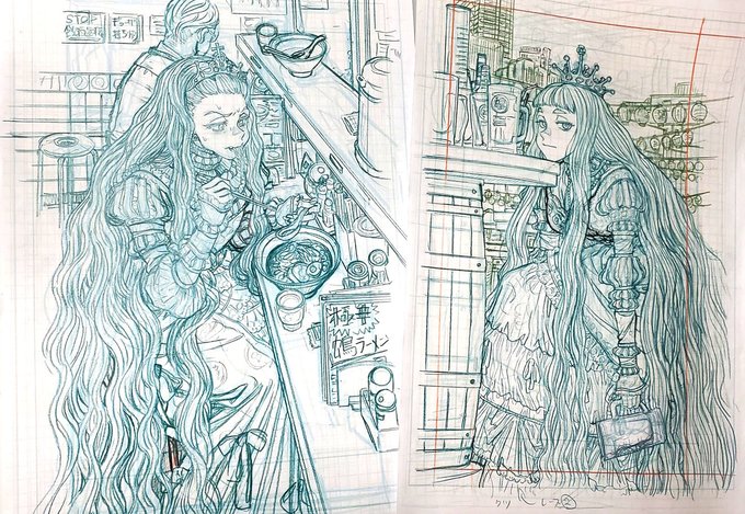 日曜日のコミティア(スペース【く13b】)、こんな感じで最近描いてる『髪の長い長い女の子』のラフコピー本を持っていく予定です。他にもちょいちょい何か用意しますが、詳しくは明日ちゃんと告知します。 