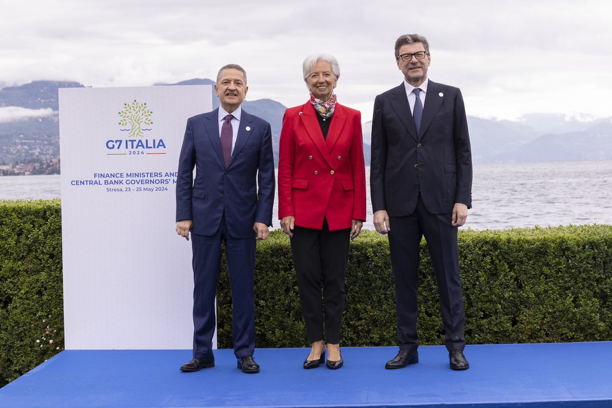 🇮🇹 🇪🇺 Thank you, Giancarlo Giorgetti, Minister of Economy and Finance, and Fabio Panetta, Governor of the Bank of Italy for hosting us in beautiful Stresa, Italy, for the #G7 meetings.