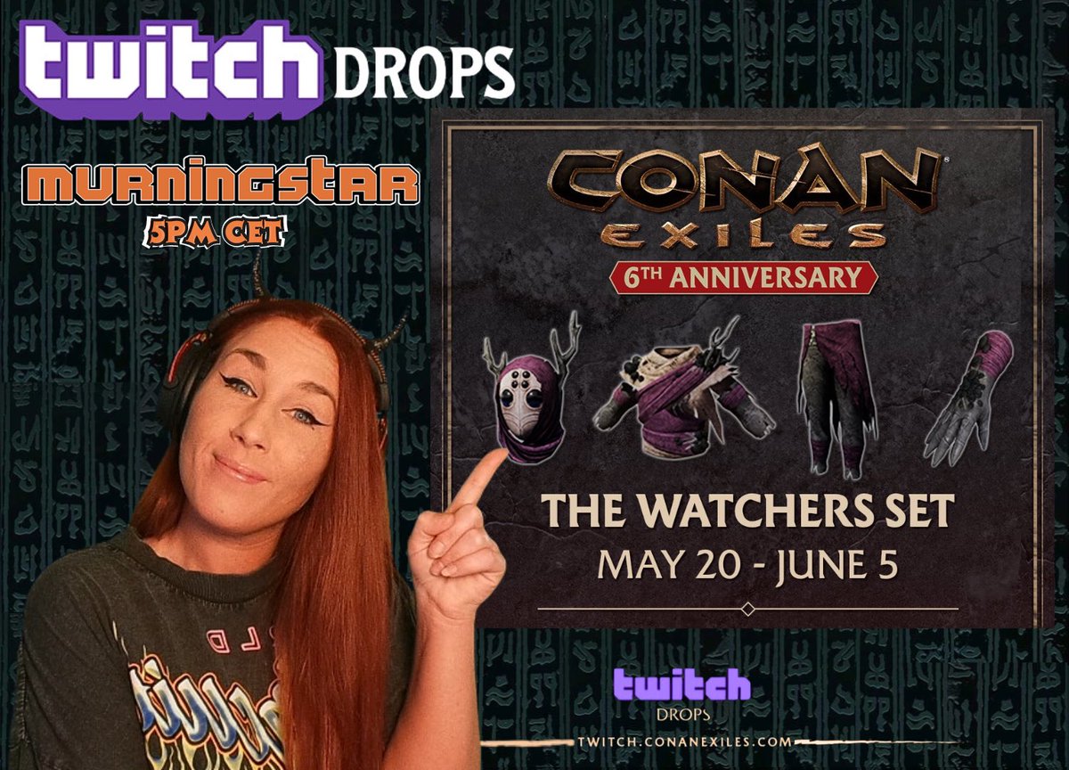 🔴Live with more @ConanExiles !! Its time to do a Purge in our new purge build! And Don’t miss this huge Conan Twitch drop as well!💜 @Funcom #TwitchDrops twitch.tv/murningstar