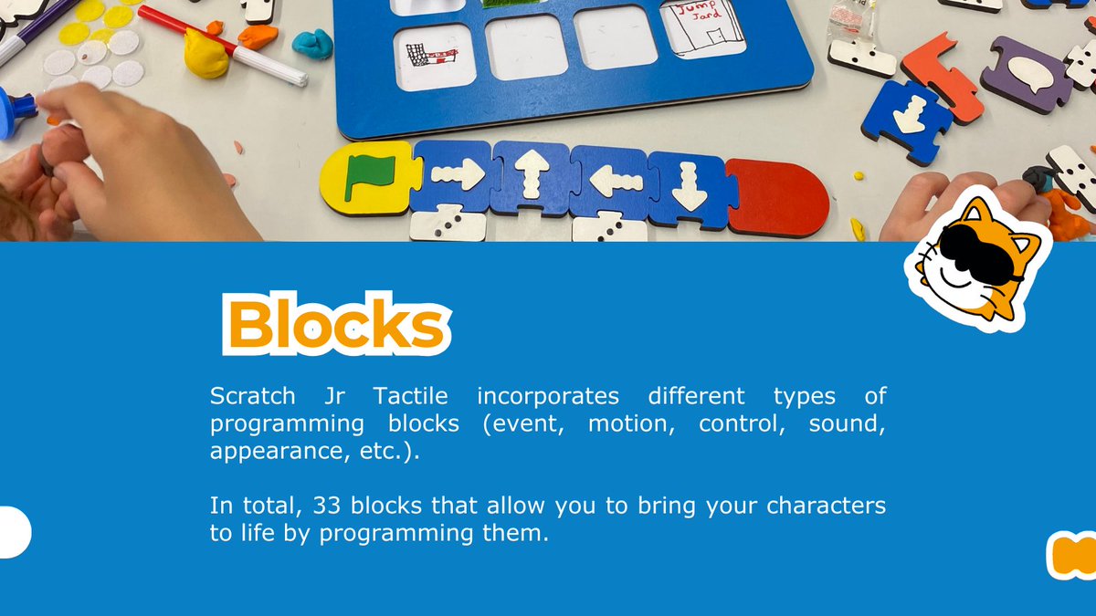 ScratchTactile's tweet photo. Discover Scratch Jr Tactile! An inclusive educational resource.🎨 With boards, 3D characters, supports to create, programming blocks and more. Everything you need for a 100% manipulative experience! 🌟
#Inclusion #Accessibility #DigitalForAll #ScratchJrTactile @scratch https://t.co/mIBOegoAGb