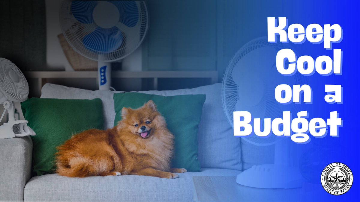 Keep cool on a budget!

💰Close blinds/curtains during the day
💰Seal gaps; use weather stripping to keep cool air in
💰Use ceiling fans

Need help with utility bills? Contact LIHEAP. 

#TravisCounty Health & Human Services can help!➡️traviscountytx.gov/health-human-s…

#PrepareTravisCounty