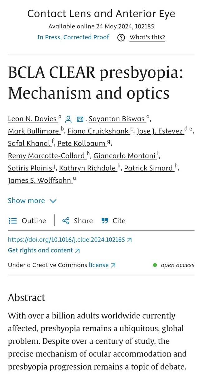 Leon Davies (@profleondavies) on Twitter photo 📢 New paper alert 📢
Great way to end the week with the publication of our latest narrative review on the mechanism & optics of presbyopia <a href="/AstonOptometry/">Aston Optometry</a> <a href="/AstonUniversity/">Aston University</a> 📢 New paper alert 📢
Great way to end the week with the publication of our latest narrative review on the mechanism & optics of presbyopia <a href="/AstonOptometry/">Aston Optometry</a> <a href="/AstonUniversity/">Aston University</a>