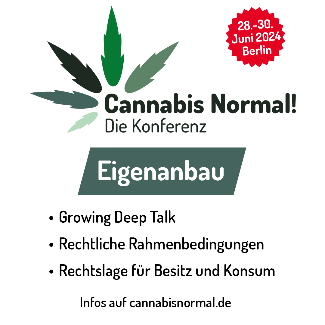 🌱🌱🌱 Alles zum Eigenanbau auf der #CaNoKo 

Kommt zur Cannabis Normal! Konferenz vom 28.-30. Juni in Berlin und diskutiert über CSCs, Anbau und Konsum. 🌱💼

Mitglieder bekommen die Tickets vergünstigt. 

Mehr Infos und Tickets: cannabisnormal.de