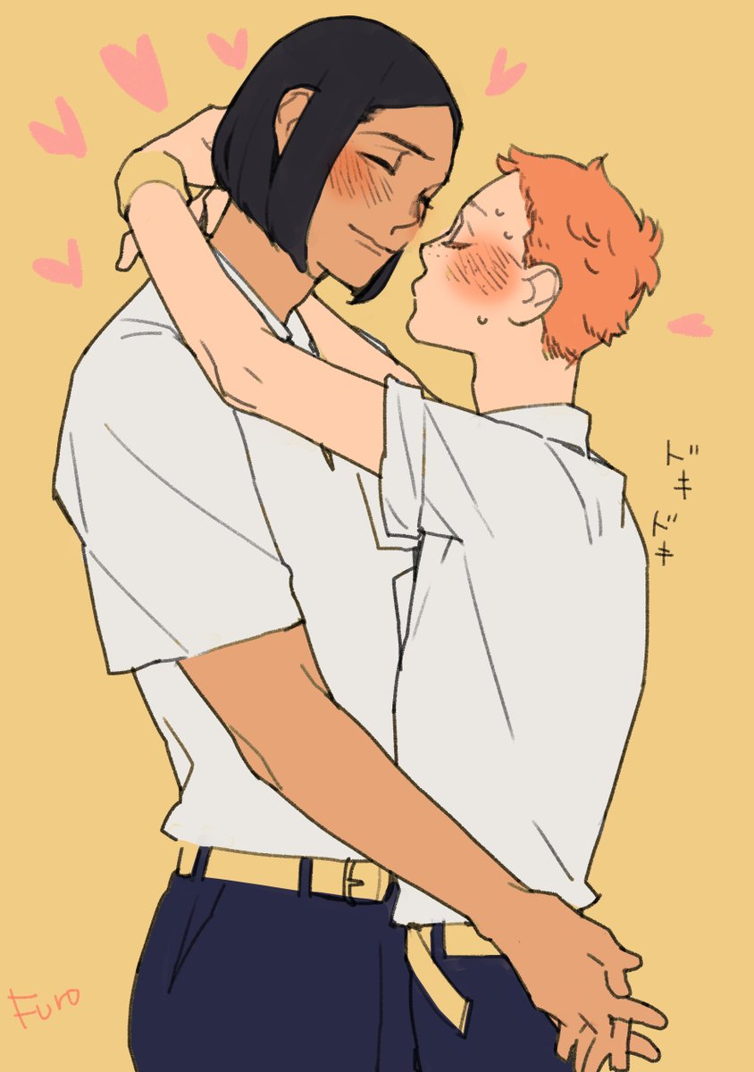 「滅多にないたろちゃんからのキスが嬉しすぎる瑠威#キスの日 」|風呂前有のイラスト