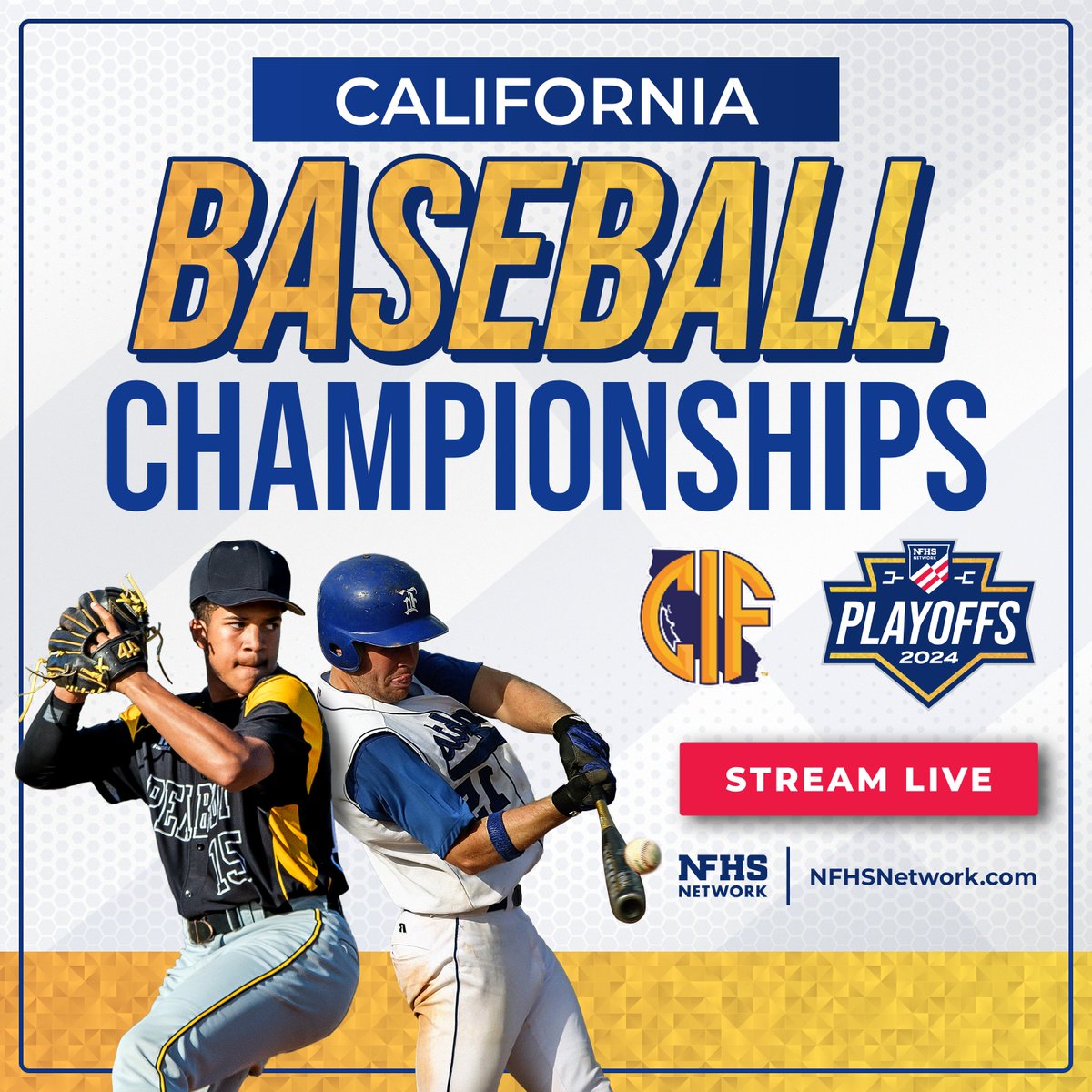 @CIFState Continue to stream the action from the 2024 CIF Section Baseball & Softball Championships on the #NFHSNetwork today! ⚾️🥎 Watch live through the OFFICIAL streaming link here: bit.ly/3KfJd8Q 🏆