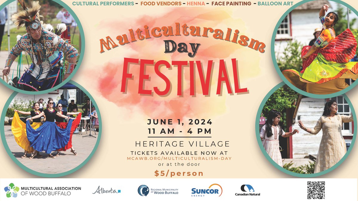 Visit the FMPSD Booth at the Multiculturalism Day Festival hosted by the Multicultural Association of Wood Buffalo! Tickets: $5 at mcawb.org or at the door. @annaleeskinner #FMPSD #YMM #RMWB