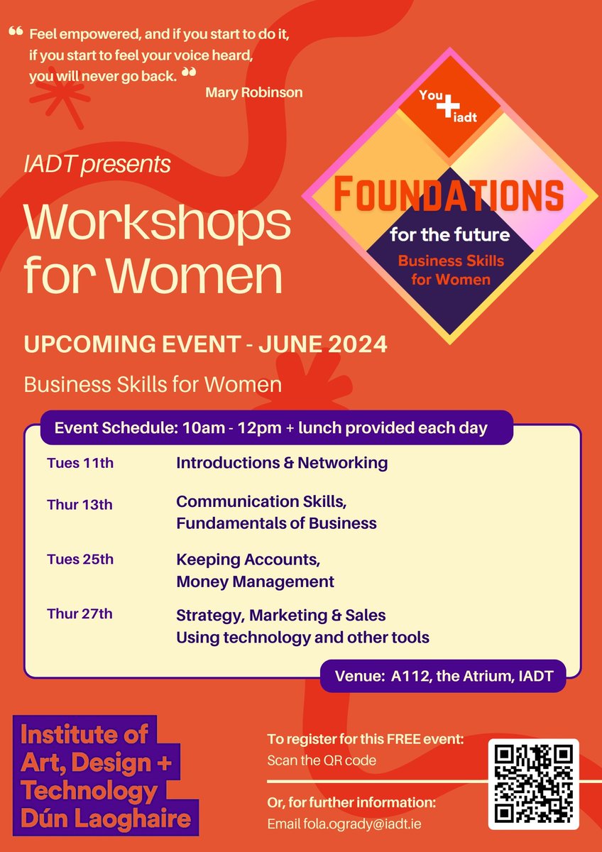 #ThroughHerEyes
Even the mention of the word 'tax' is enough to melt my brain. 
A big shout-out to @myIADT for organising this free business skills for women course. I'll be going.