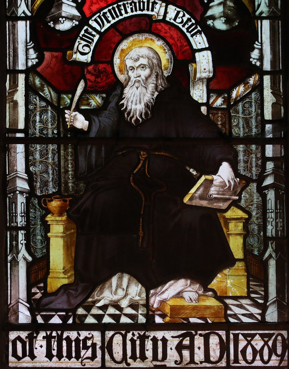 Today is the Feast Day of The Venerable Bede, the revered monk, scholar, and historian depicted here in our South Nave Aisle (📸 @galanthophile). Join us at 4pm for Choral Evensong with the @aberdeenuni Chapel Choir: newcastlecathedral.org.uk/services-and-m… @UoAMusicDept @durhamcathedral