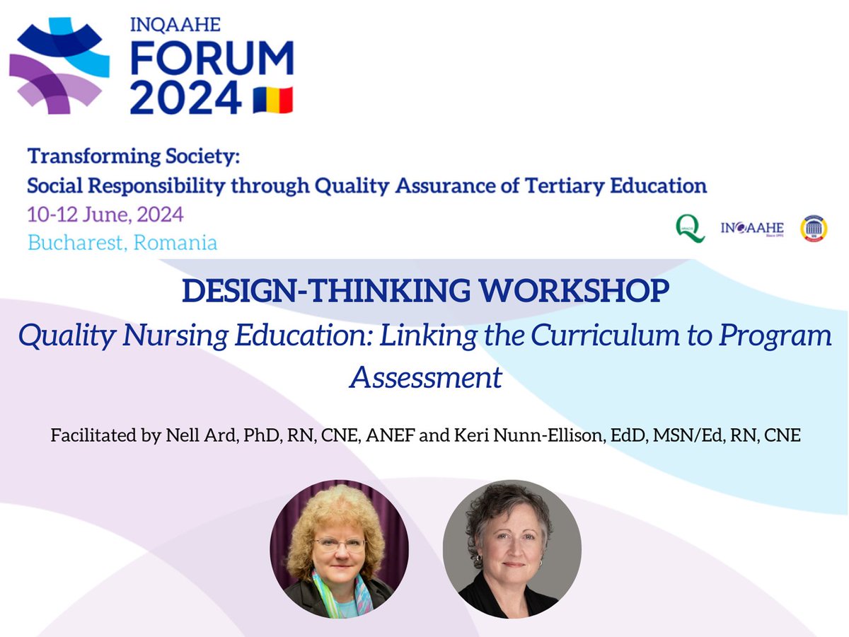 ACEN's Dr. Nell Ard, Chief Accreditation Officer, and Dr. Keri Nunn-Ellison, Senior Director, are invited to present at the INQAAHE Forum 2024 in Bucharest, Romania. inqaahe.org/events/inqaahe…