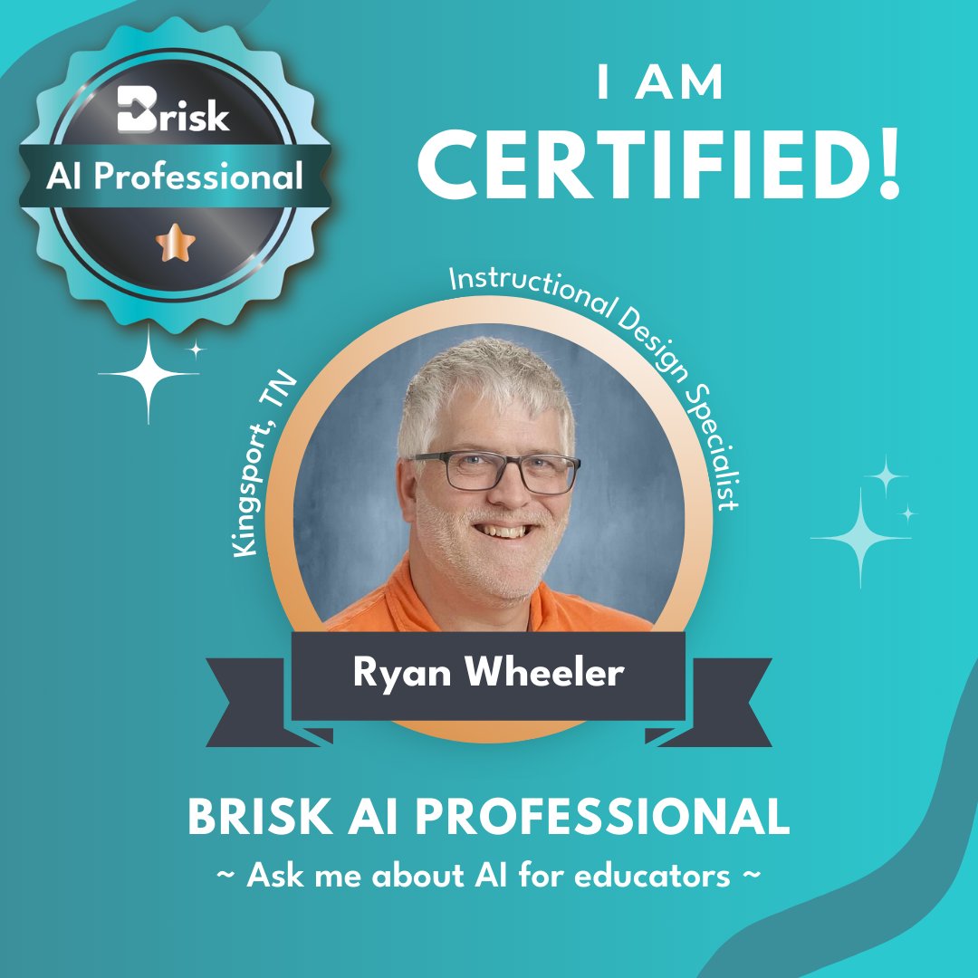 Woohoo! I'm a certified Brisk AI Professional 🎉 @briskteaching #BriskAI #AIinEducation #AIforTeachers #AICertification