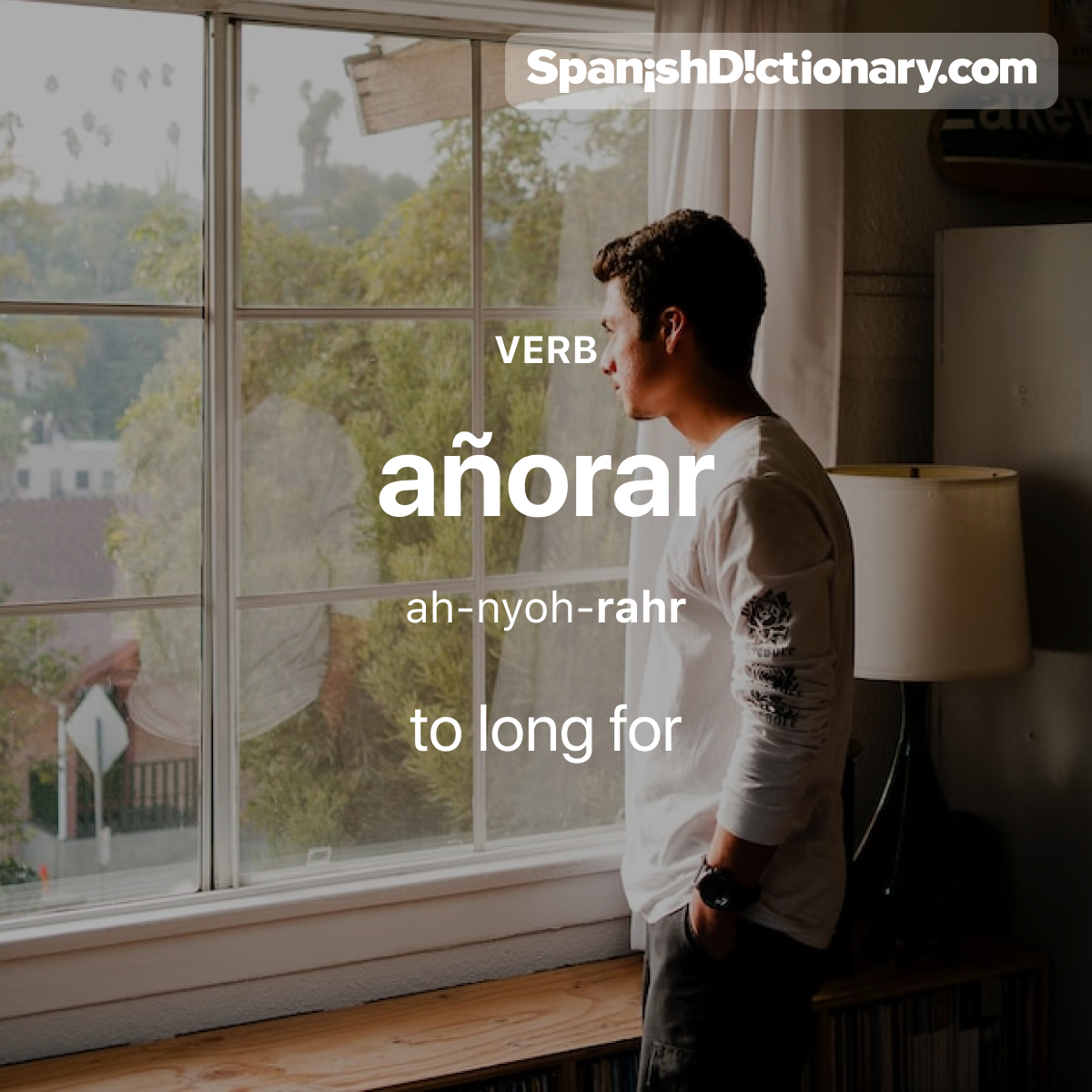 Today's #WordOfTheDay is 'añorar.' 😔 For example: Añoro los días en que estábamos juntos. - I long for the days we were together.
.
.
.
#EstudiaEspañol #StudySpanish #AprendeEspañol #LearnSpanish #Español #Spanish #LearningSpanish #PalabraDelDia #añorar #longfor