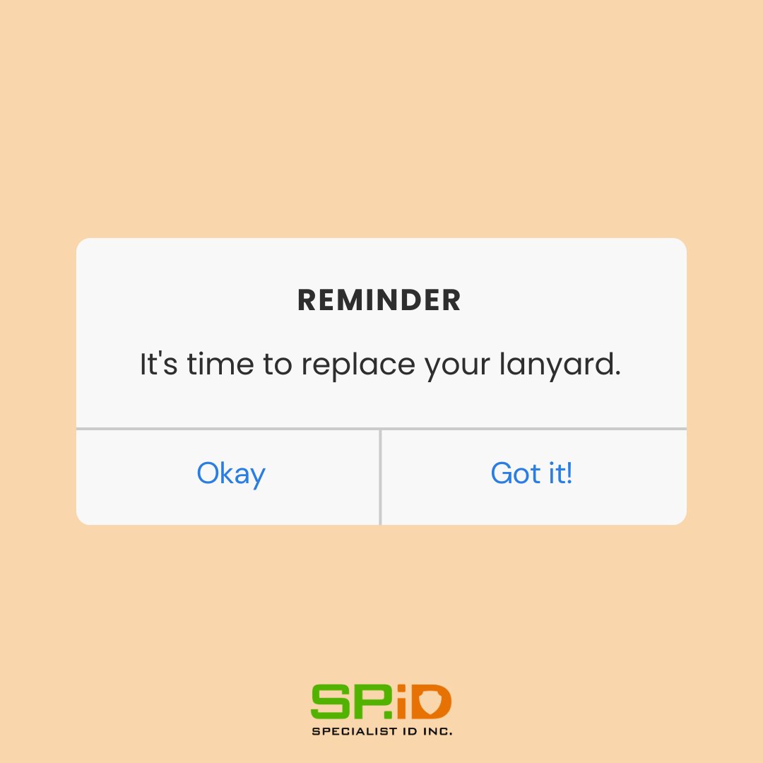ATTENTION: It's probably time to replace your lanyard!

Luckily, we know just the place 😉: rebrand.ly/Specialist-ID