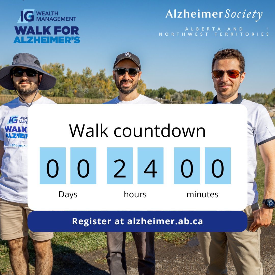 Tomorrow's the day. We're ready to walk and raise awareness. Online registration ends at 12:00 p.m. today. Be sure to register( Registration is free)- Register now- ow.ly/SbO250RyJH1
 #HelpforDementia
