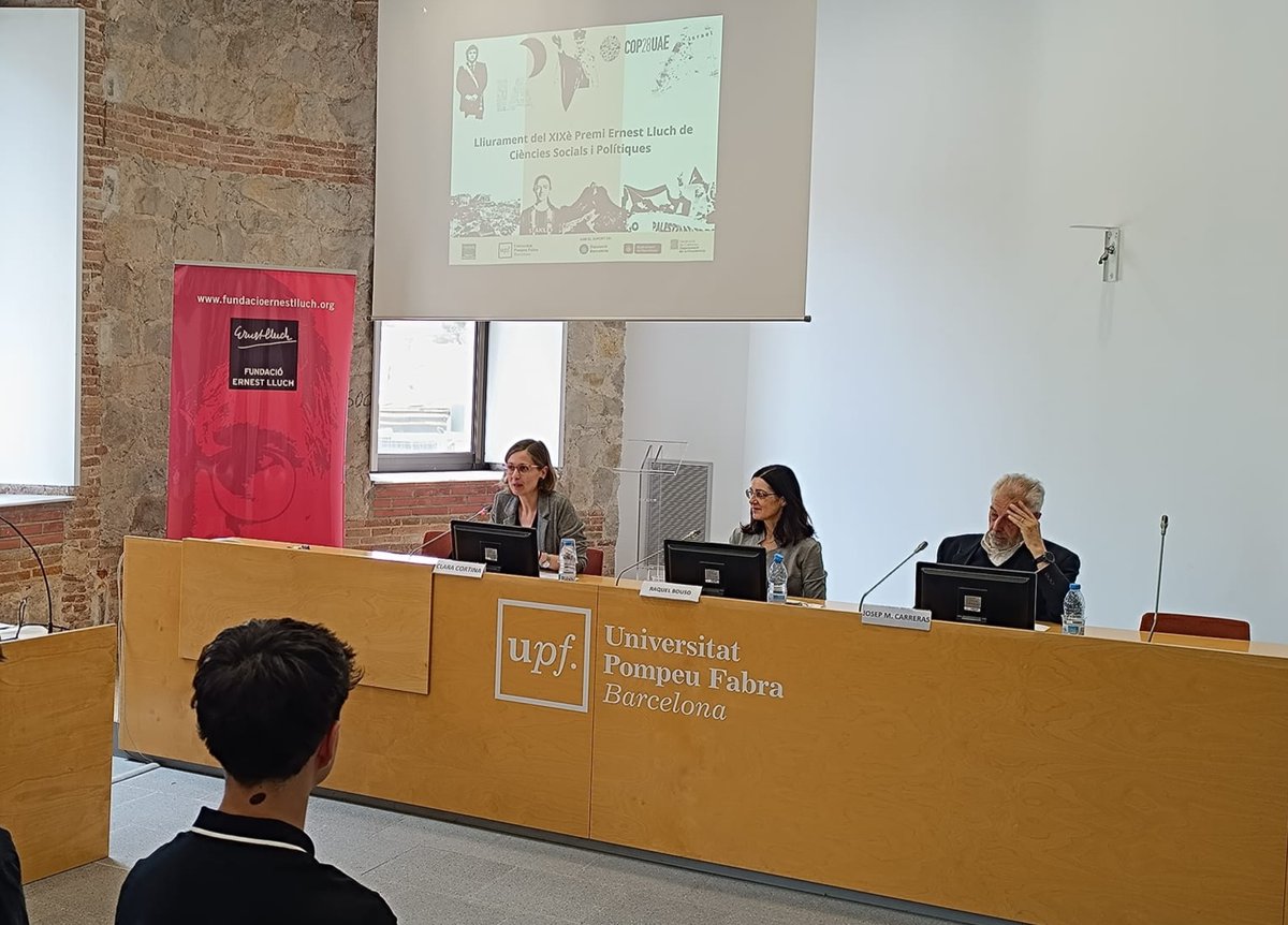 Un treball sobre els efectes de la inseguretat residencial en infants i joves s’emporta el XIX Premi Ernest Lluch de Ciències Socials i Polítiques, coorganitzat/atorgat per la Fundació E.Lluch i la Facultat <a href="/PolitiquesUPF/">UPF Ciències Polítiques i Socials</a> 
Noticia tinyurl.com/4p8jyhmt i tinyurl.com/3znnts26