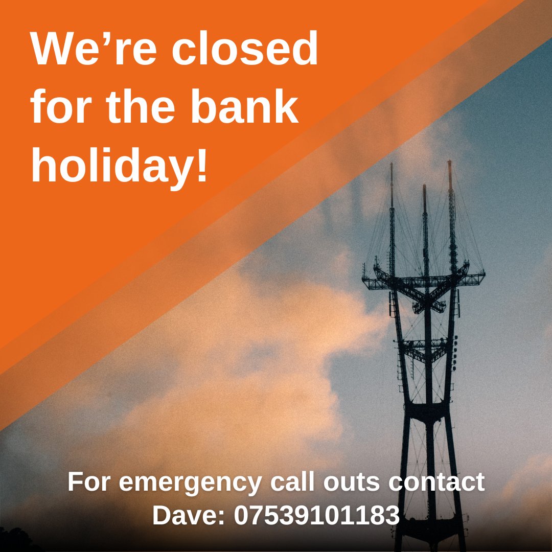 Another bank holiday, but the last for a while!

We'll be closed on Monday 27th and back open Tuesday 28th. For all emergency call outs feel free to give Dave a call on 📲 07539101183

Have a great long weekend!

#bankholiday #sutro #constructionplant