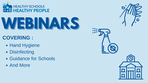HSHPprogram's tweet image. From hand hygiene to disinfection, our webinars provide the advice needed to keep students and faculty safe. bit.ly/3x7zbA2 #HealthySchoolsHealthyPeople