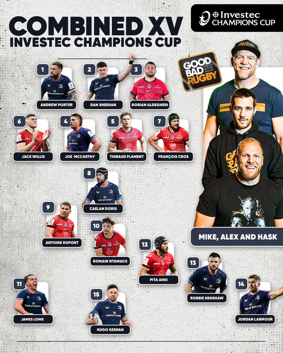 The boys have picked their #InvestecChampionsCup combined team for the final 🔥 What changes are you making? GBR’s Investec Champions Cup coverage is in partnership with @InvestecUK