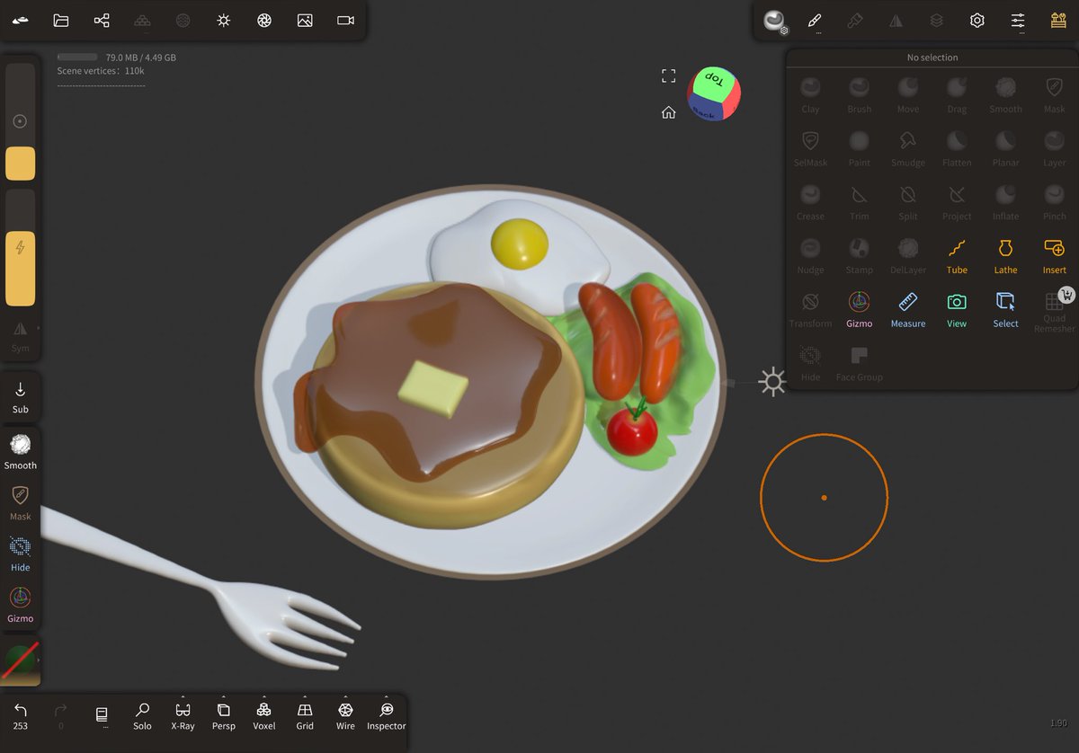 yukiusagi311's tweet photo. #breakfastchallenge with @nomadsculpt adding some lettuce and tomato.🍅 Brought the model to @Spatial_io. Not bad 😏今日はレタスとトマトを添えました。 #meta銭湯 に持ち込んだら、大好評でした。 https://t.co/dhgNdxKx72