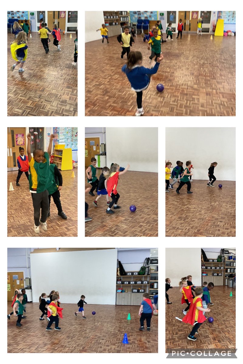 Today in PE, Reception children practised their dribbling, passing and defending skills. Followed my a football match ⚽️ Results: A draw 🥳 @CNicholson_Edu @Complete_PE