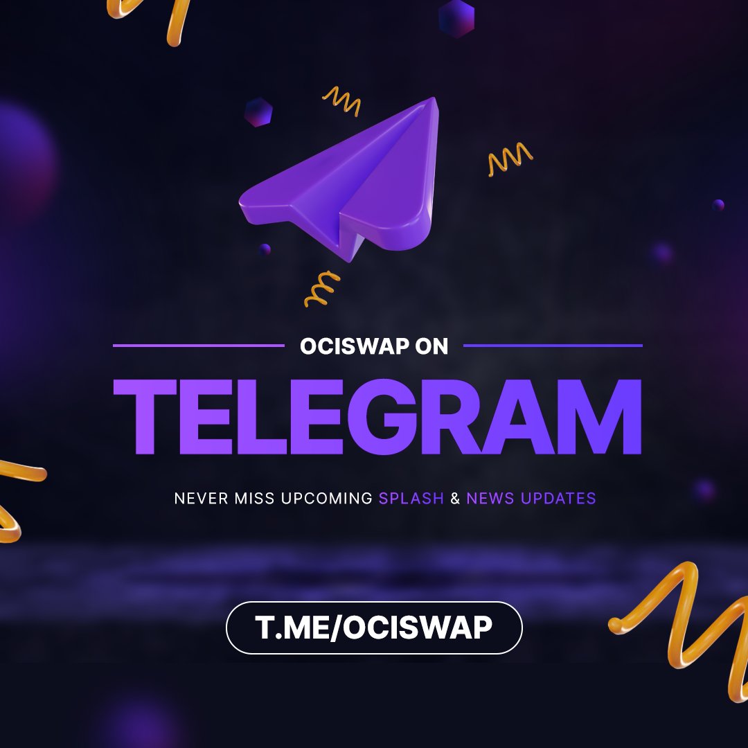 Never miss out on anything again! 💌 Join the conversation on Telegram: t.me/ociswap $XRD