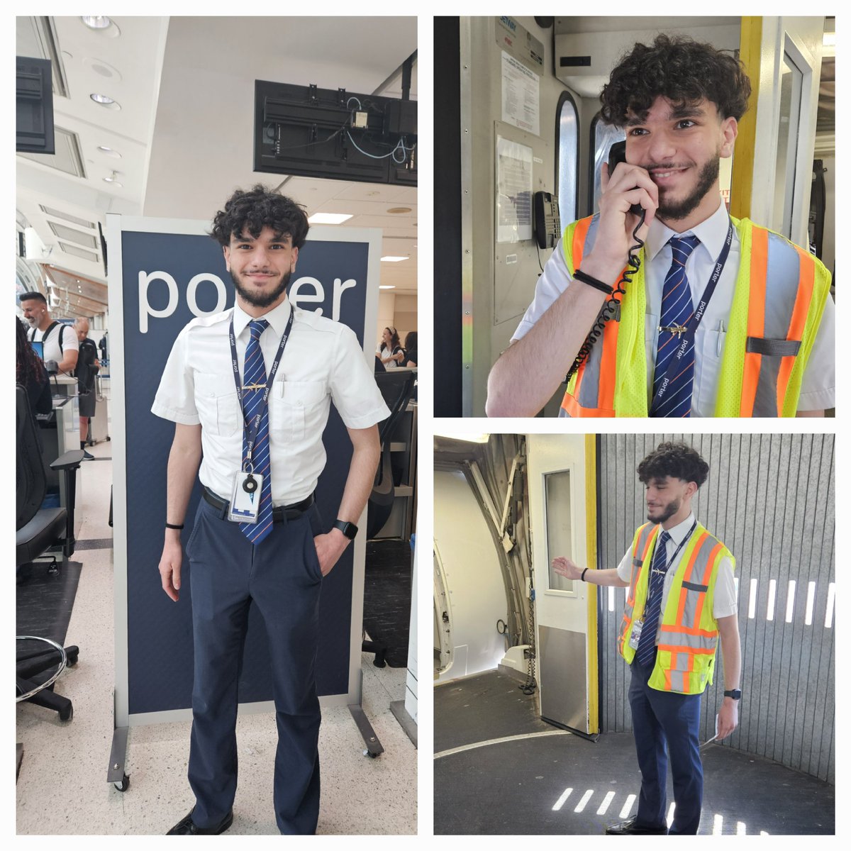 ' Shout out to coop student Kareem Sinno , completing his 4 credit co-op at Porter Airlines and showing his ability to board passengers , and operate the passenger boarding bridge!  #DPCDSB #coop'