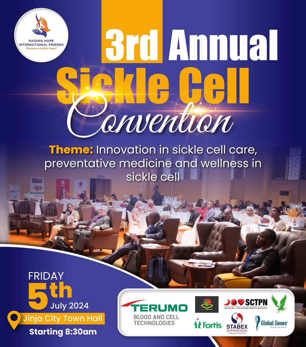 Dintonkay's tweet photo. The Sickle Cell Convention is coming to Jinja ❗organized by @RaisingHopeInt2
#KnowYourSickleCellStatus
Mark your calendars. https://t.co/zyt5NP2Jbw