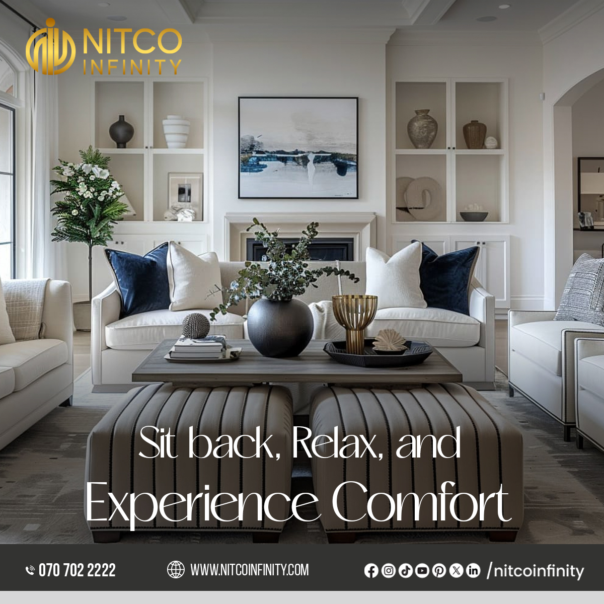 Sit back, relax, and unwind in style with our comfortable seating areas! 
📲 0707022222

#HomeSweetHome #Seatingareas #Homeinterior #Relax #Comfortseating #modernfurniture #interiordesign #nitcoinfinity #minimalisticstyle #Relaxingarea #nitcoinfinityinteriors #interiorsrilanka