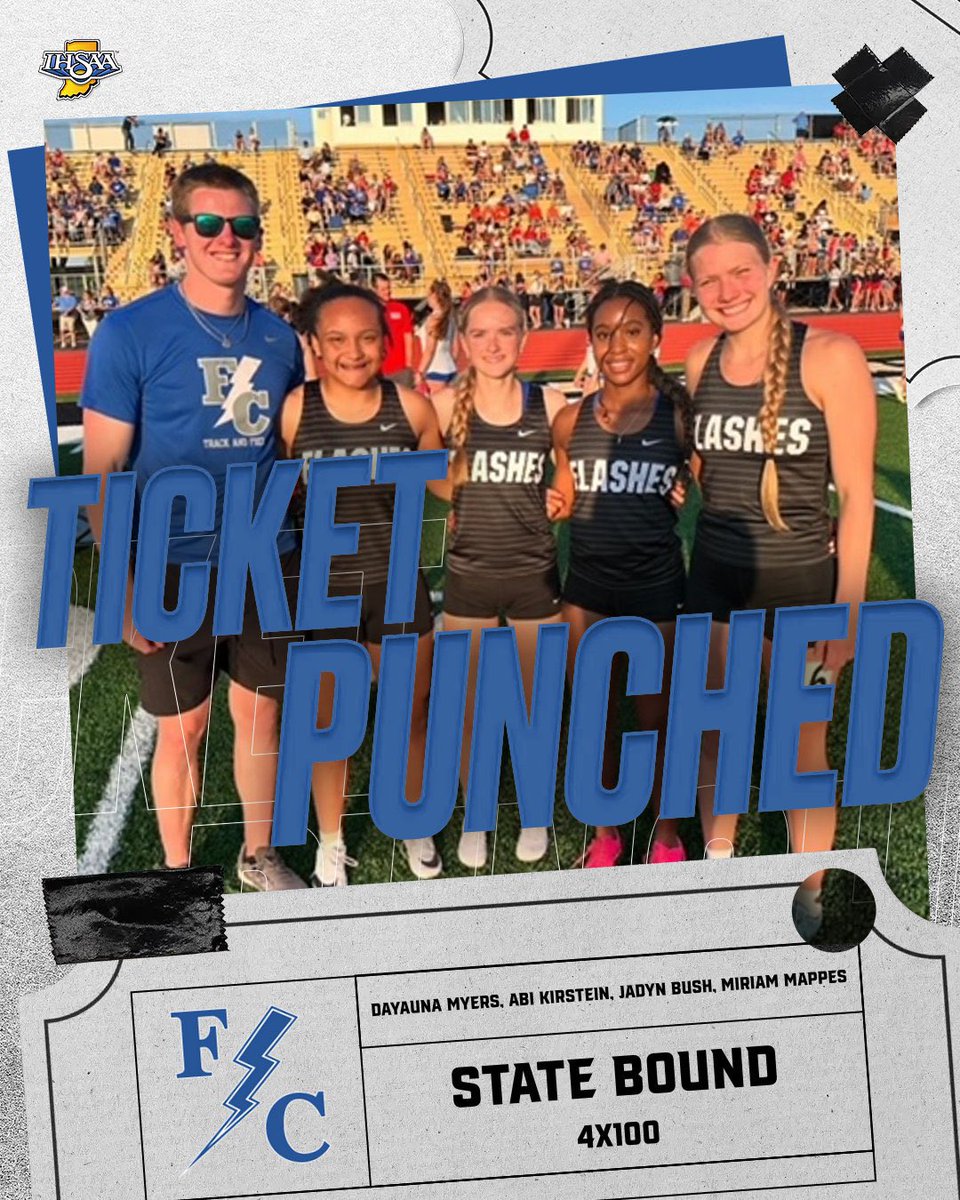 Congratulations to our girls 4x100 for punching their 🎟️ to the State Meet! #WeAreFlashes ⚡️
