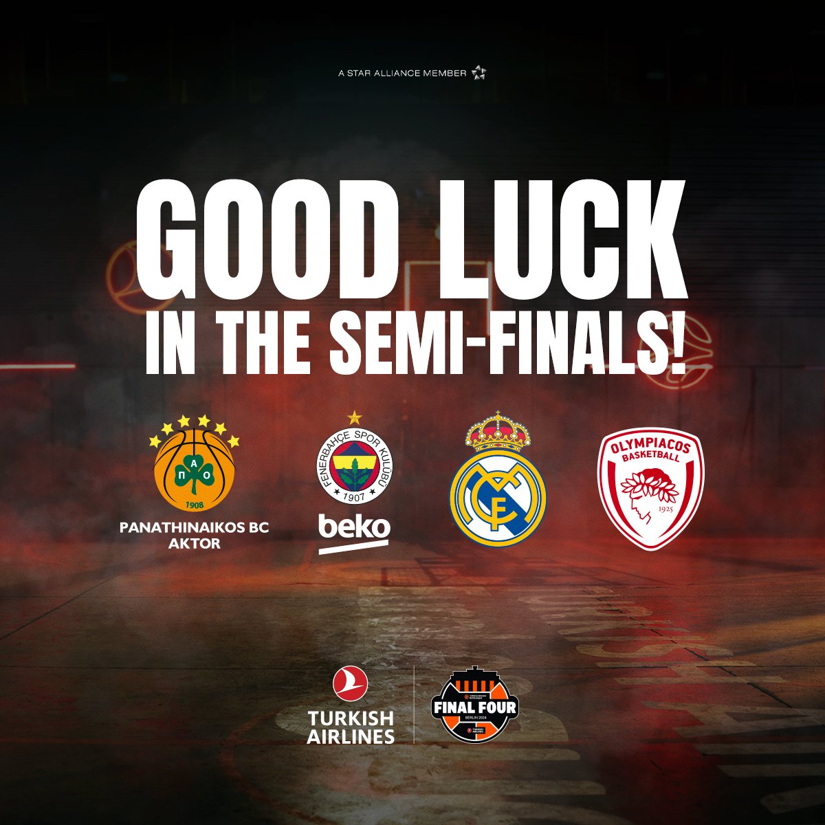 ✈️🏀 The Turkish Airlines @EuroLeague Final Four Champion will be decided soon! Best of luck to all the teams competing for the prestigious trophy. #TurkishAirlines #EuroLeague