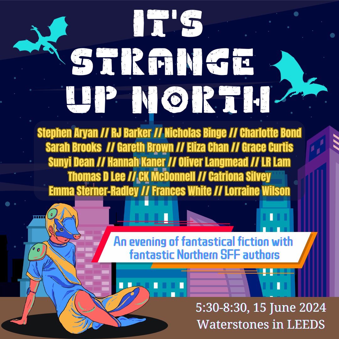 Caimh's tweet photo. People of the North - check out this incredible selection box of talent appearing @StrangeUpNorth. Come join me and this fab bunch on June 15. There's nibbles, a quiz, goodies bags; what more could you want?  Grab your tickets while you still can. Tickets: https://t.co/woOoqoSXji https://t.co/ypoWG5UUTL