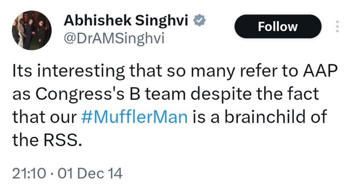 Is this you Mr Singhvi? Lest you forget.