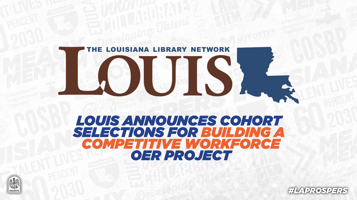 More than 100 teaching faculty and academic librarians representing all four Louisiana public postsecondary systems and LAICU institutions have been selected to participate in the Career and Technical Education (CTE) OER project.

MORE: louislibraries.org/about/news/blo…

#LaProspers
