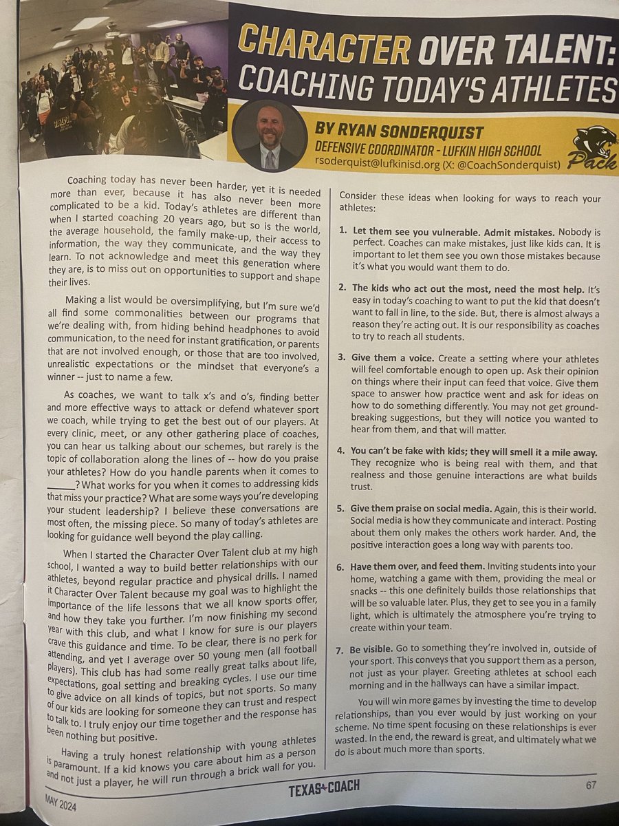 CoachSoderquist's tweet image. Grateful for the opportunity to share and network. Time spent on building relationships and life lessons is ever wasted. #CharacterOverTalent
I know the name is complicated 😂 Here’s the correct spelling: SODERQUIST
@THSCAcoaches
