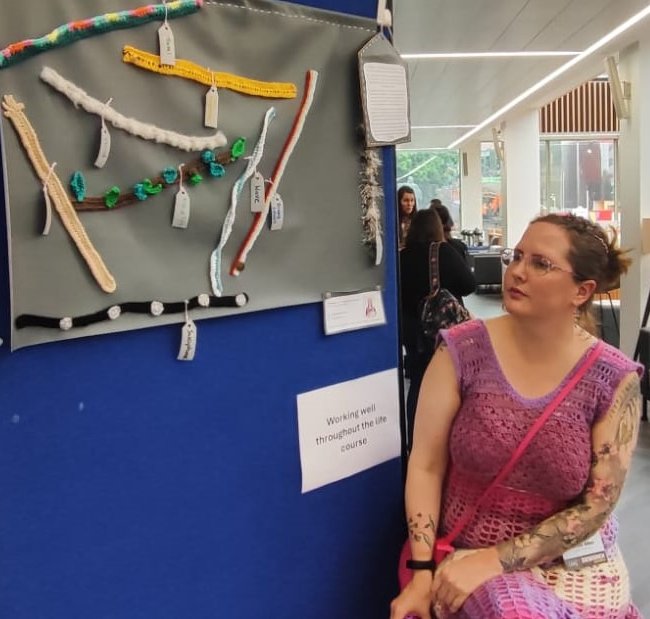 Researcher_Rach's tweet image. Thank you to everyone who asked questions about my #crochet poster, supporting my #ReflexiveThematicAnalysis at the @UniWestScotland Research Festival this week. 

If you&apos;d like to find out more: 
linkedin.com/posts/rachel-a… @AlzScotCPP