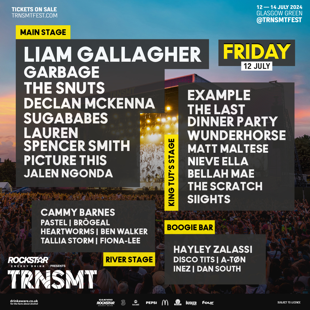Friday 12th July can’t come sooner🔥 Don’t miss out on what’s set to be an unreal start to the weekend in Glasgow Green!

Remaining Tickets ~ trnsmt.co/tickets