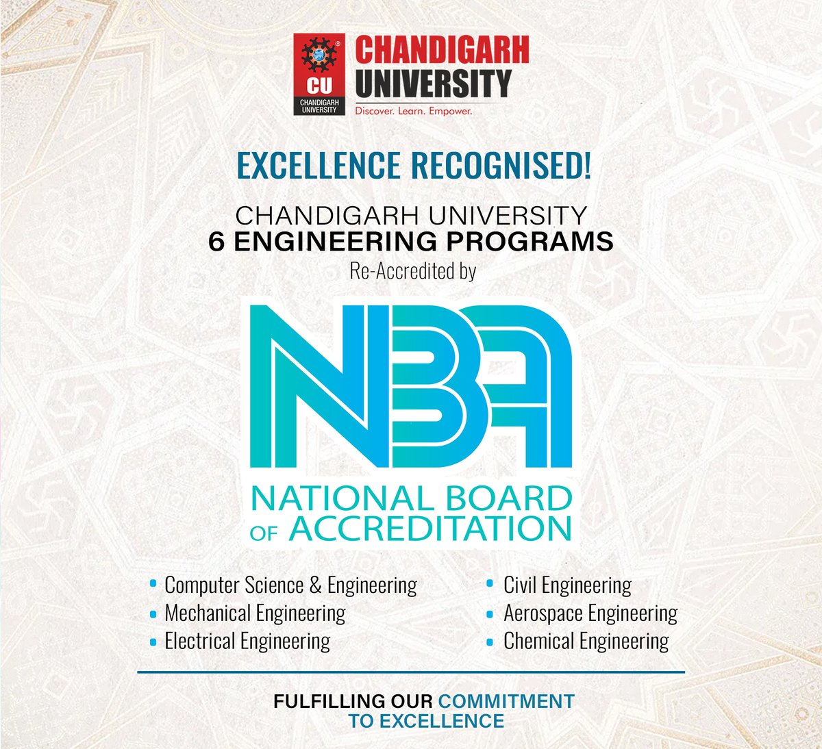 A premier institution known for its commitment to academic excellence and innovation, CU reaffirms its place as one of the country’s premier destinations for Engineering.  We are thrilled to announce that our undergraduate Engineering programs have been successfully re-accredited