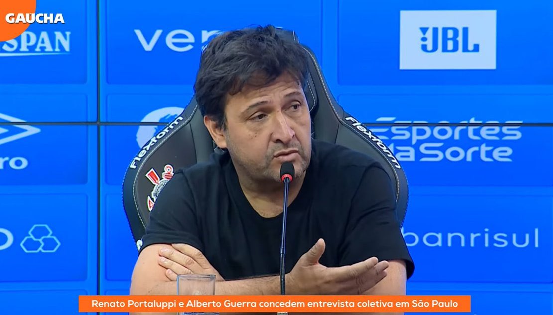 'O equilíbrio técnico já foi para o espaço. Junho, julho e agosto, eu diria que, com certeza, o Grêmio não vai jogar na Arena.' - Alberto Guerra, presidente do Grêmio em coletiva 🗞️ @soccergfbpa