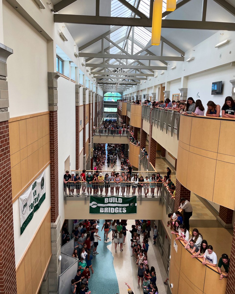 Today is one of the days it pays to be on the opposite side of the building because it means we’ve got the best view in the house 💚🤍 One last goodbye from <a href="/duxschools/">Duxbury Schools</a> for the Class of 2024 @dux2024 .