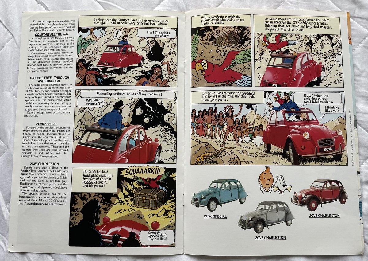 72Chip's tweet image. More Citroen brochuring.
I also rather like the 2CV brochures of the time laid out like a Tintin comic strip.
I have two of them but were there any more like this that I am missing? Any ideas @keithwrjones