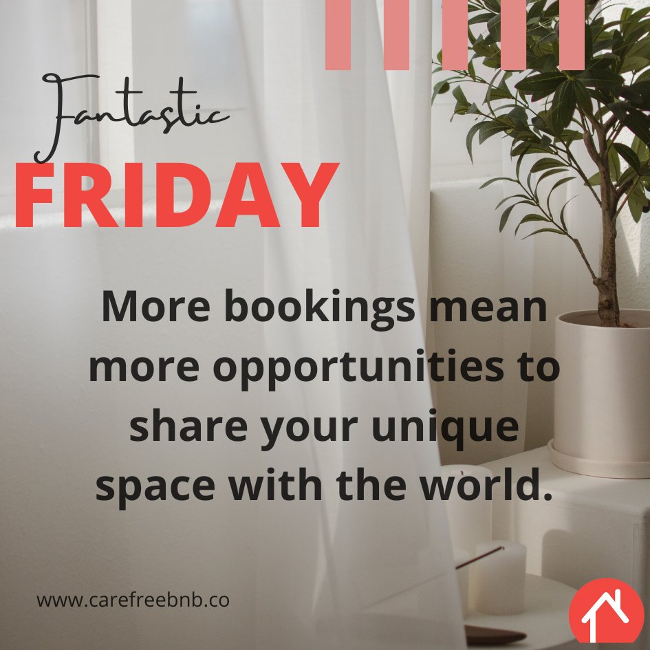 Let's turn your property into a revenue-generating machine! With our strategic pricing strategies and occupancy optimization, you'll see a significant boost in your income.

#CarefreeBNB #HostWithConfidence #ElevateYourHostingExperience #HostWithEase #ThriveWithCarefree