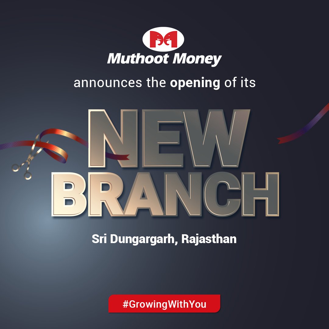 We are happy to announce the opening of our new branch in Sri Dungargarh, Rajasthan.

Discover the unmatched benefits of Muthoot Finance Gold Loan.
Visit our new branches now! T&C Apply.

#TheMuthootGroup #NewBranchOpening #GoldLoan #MuthootMoney #MuthootFinance