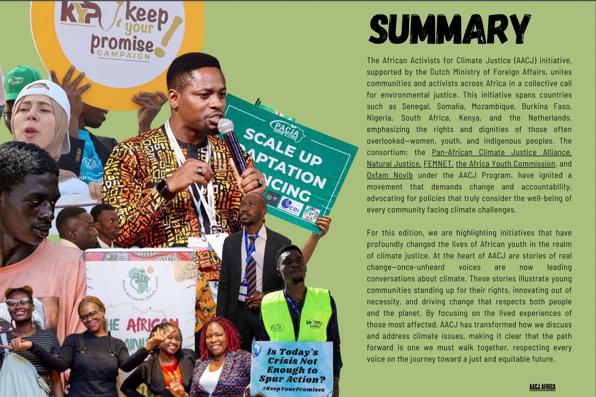 Read inspiring stories of AYC's implementing youth organizations that are driving impactful initiatives across the continent in the latest African Activists for Climate Justice (AACJ) newsletter!
Link:  [shorturl.at/nx1BA]
#YouthLeadership #AYCInAction #StoriesOfChange