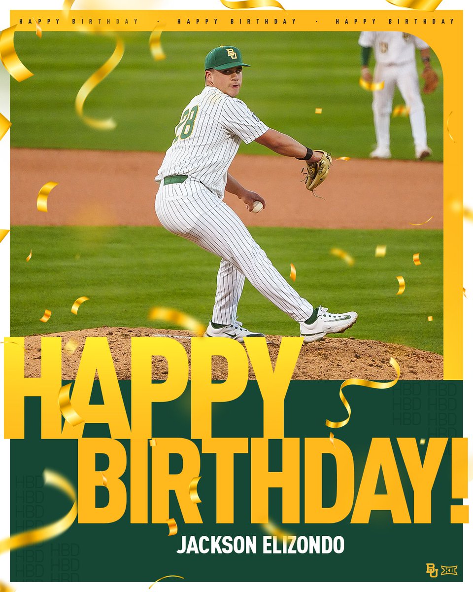 BaylorBaseball's tweet photo. Happy Birthday, Zondo! 🥳🎉

#SicEm 🐻⚾️ | #Together https://t.co/lEVurUJigu