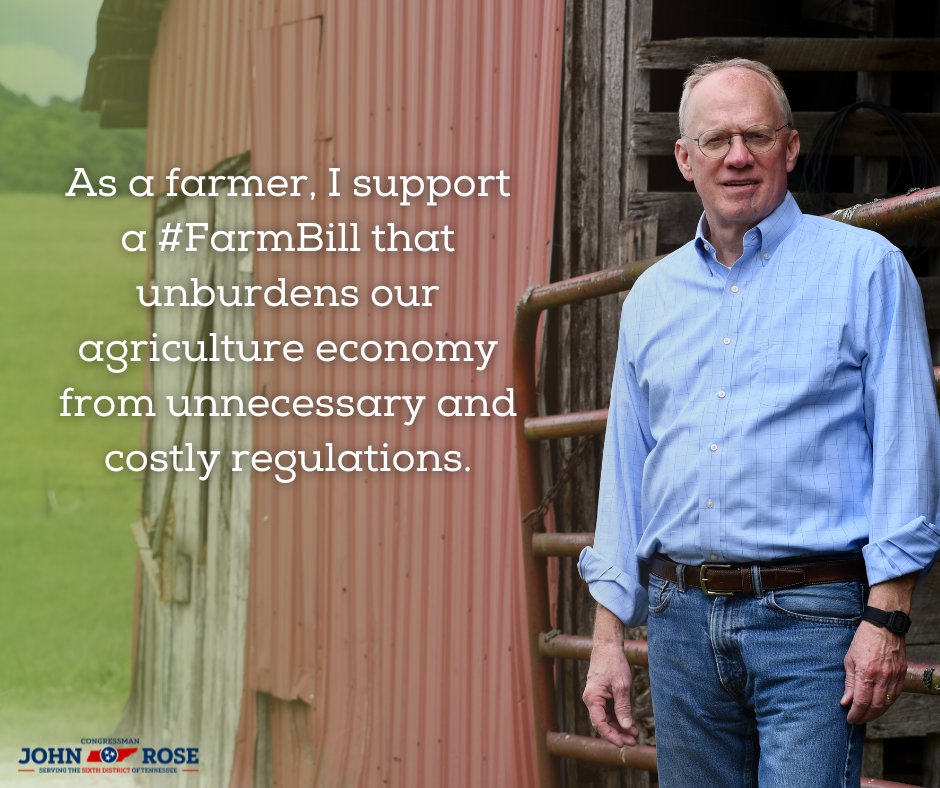 As a farmer, I support a #FarmBill that unburdens our agriculture economy from unnecessary and costly regulations.