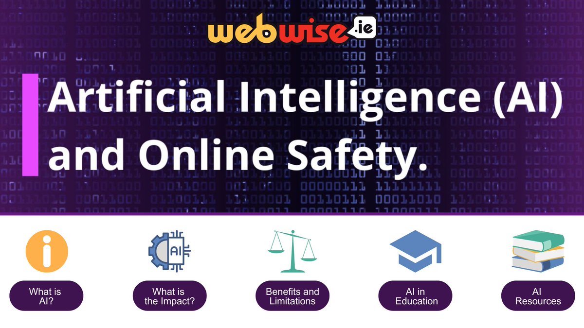 Looking for more information on the opportunities and the limitations of using #AI? The Webwise AI Hub is a great place to start. ↪️webwise.ie/ai-hub/ #Edchatie #ArtificialIntelligence #AIinEducation #OnlineSafety