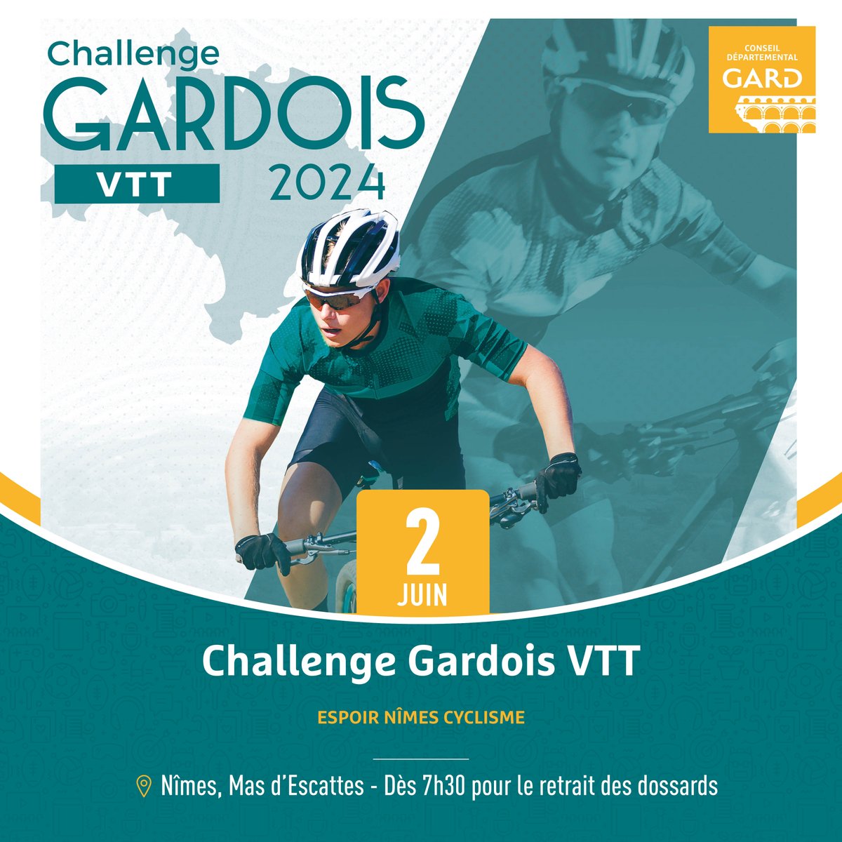 🚴 Le #ChallengeGardois VTT se poursuit avec une étape qui se déroulera à #Nîmes dimanche 2 juin 👉 Renseignements & inscriptions ici challengegardoisvtt.fr