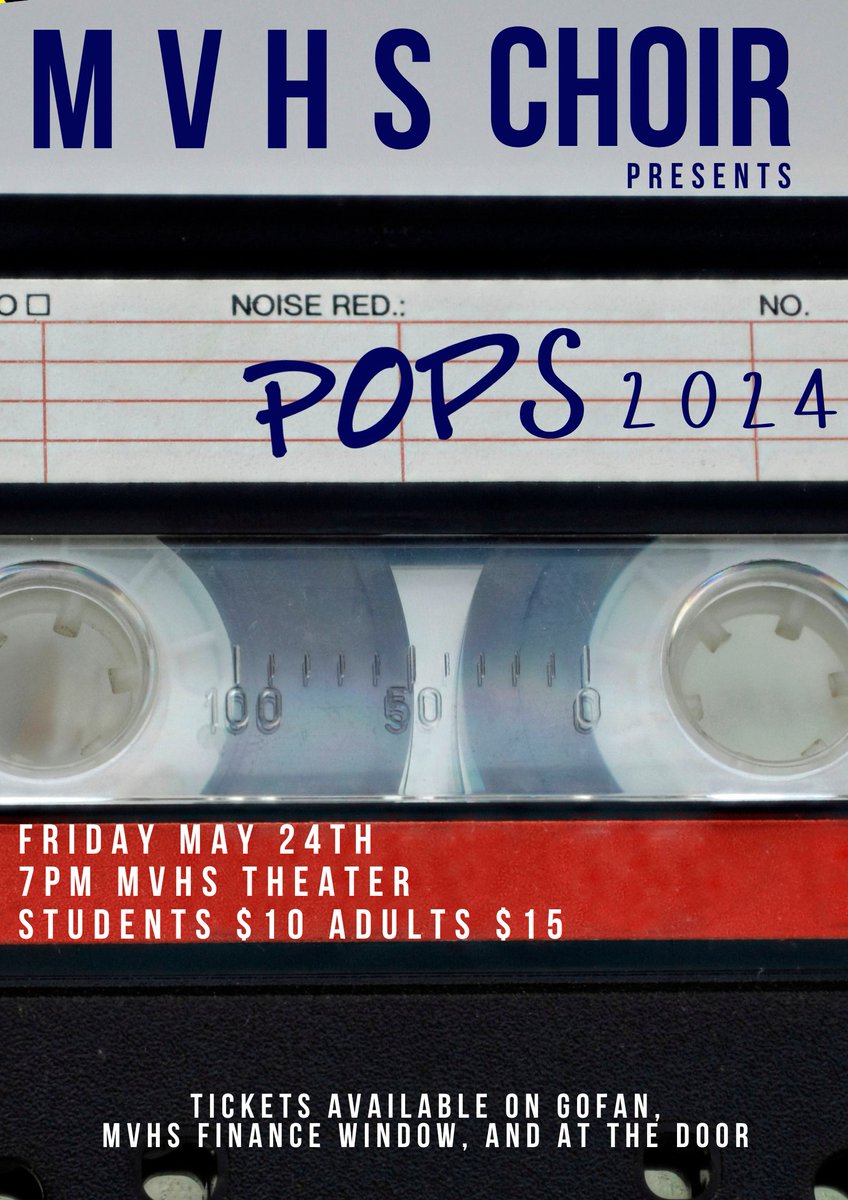 #FineArtFriday at MVHS!✨
🐺Come see our amazing Choir perform their Spring Pops Concert.  🎶🎵
⌚️Tonight 7pm - Tix at the door or Available at GoFan  gofan.co/event/1443024?…
Students $10 / Adults $15