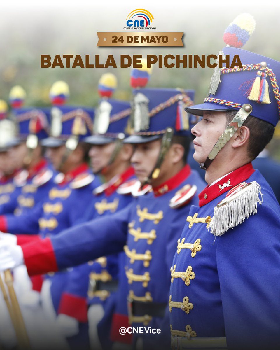 CNE_EnriquePita's tweet photo. Hoy conmemoramos la Batalla de Pichincha, un evento fundamental en nuestra historia que marcó el camino hacia la independencia del Ecuador.

Honramos el valor y sacrificio de quienes lucharon por nuestra libertad. https://t.co/9Am8cz9RNR