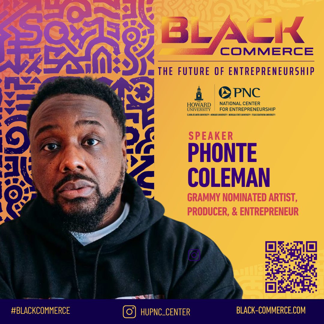 hupnc_center's tweet photo. ๐ Excited to announce that Phonte Coleman, the legendary rapper, singer, songwriter, and producer, will be joining us at the Black Commerce Conference!ย Don't miss this chance to hear from a true icon! #Blackcommerce #blackentrepreneurship https://t.co/E7kageB7He