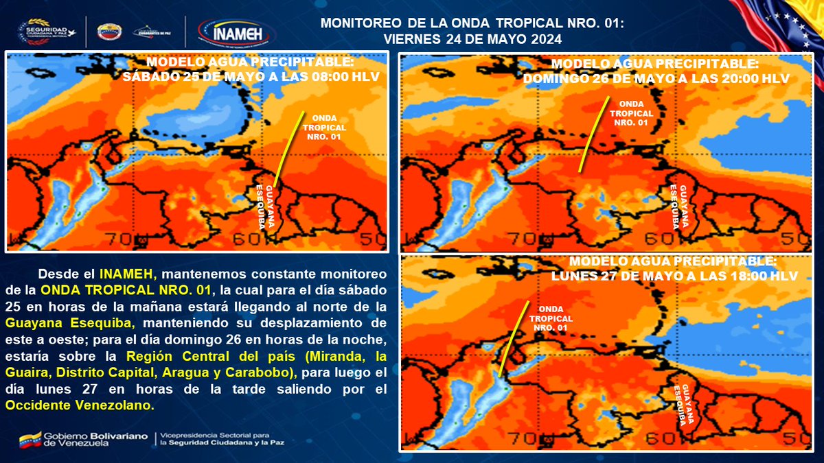 Se pronostican precipitaciones para el fin de semana tras el paso de la primera Onda Tropical en Venezuela 2by.li/6n5ny #VerdadDelPueblo